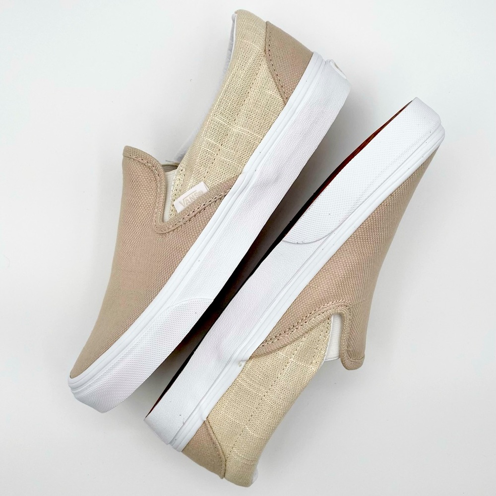 Vans Classic Slip-On Natural Shoes Women’s Size 7.5, NEW, NEVER WORN